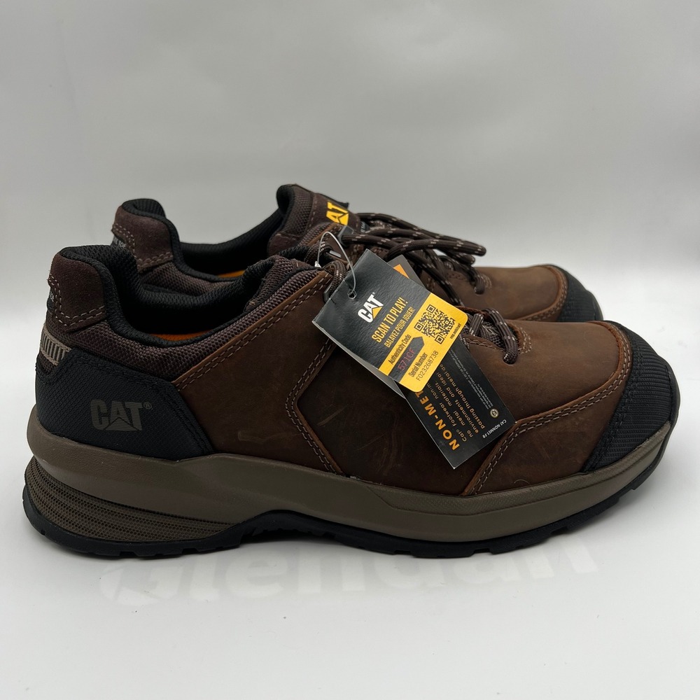 Caterpillar Streamline 2.0 Composite Toe Mens 8 Wide Brown Leather Work Shoes